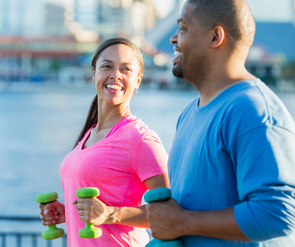 Couple exercising
